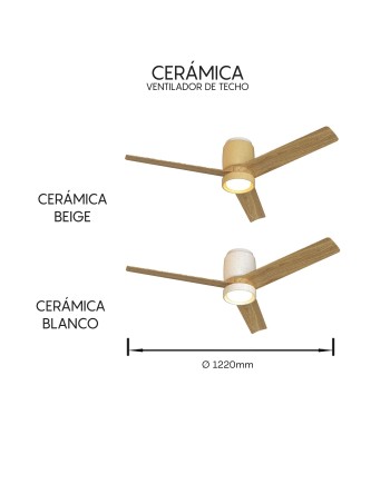 CERAMICA M * PLAFÓN / VENTILADOR - CERÁMICA BLANCA + MADERA